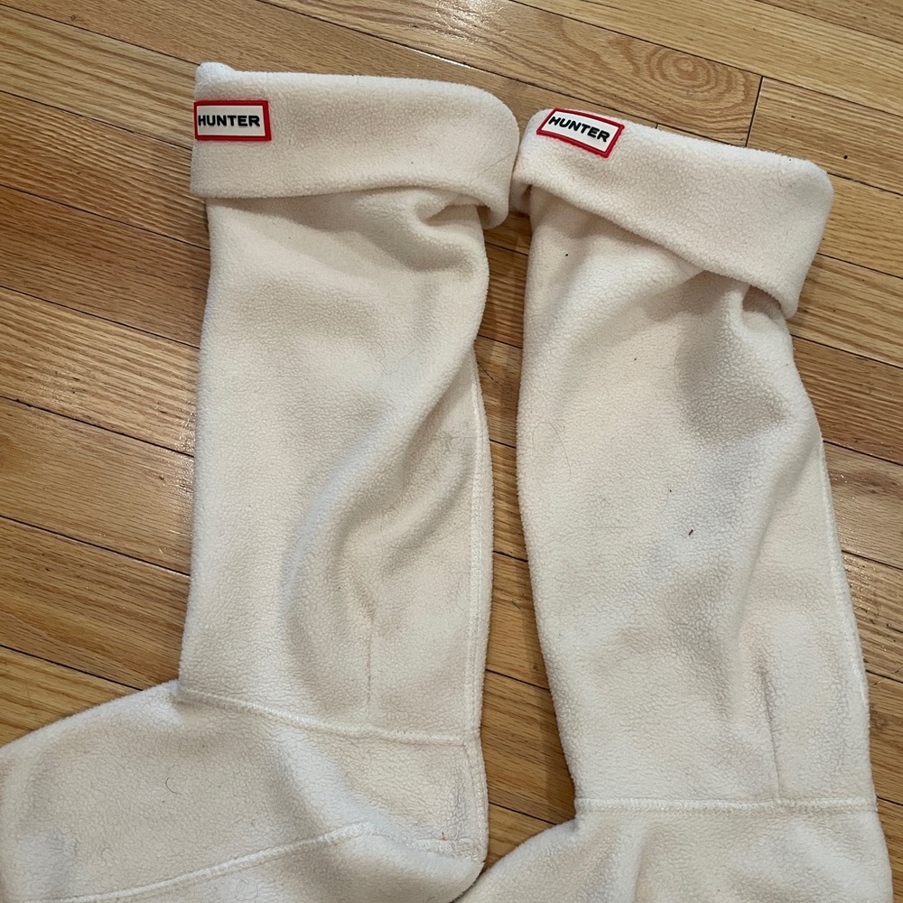 Hunter Cream Fleece Boot Socks